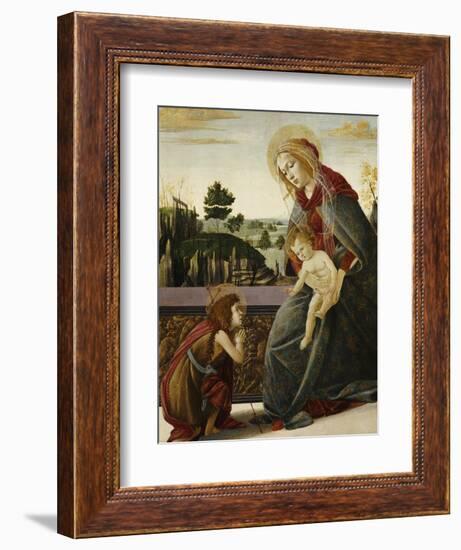 The Madonna and Child with the Young St. John the Baptish in a Landscape-Sandro Botticelli-Framed Giclee Print