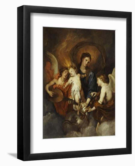 The Madonna and Child with Two Musical Angels-Sir Anthony Van Dyck-Framed Premium Giclee Print