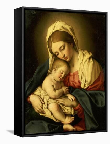 The Madonna and Child-Giovanni Battista Salvi da Sassoferrato-Framed Stretched Canvas