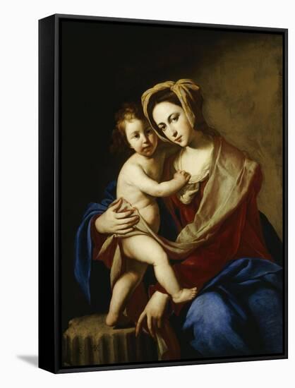 The Madonna and Child-Massimo Stanzione-Framed Stretched Canvas