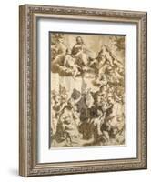 The Madonna Del Popolo, after Barocci (Black Chalk with Brownish Wash on Beige Paper)-Francesco Vanni-Framed Giclee Print