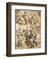The Madonna Del Popolo, after Barocci (Black Chalk with Brownish Wash on Beige Paper)-Francesco Vanni-Framed Giclee Print