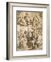 The Madonna Del Popolo, after Barocci (Black Chalk with Brownish Wash on Beige Paper)-Francesco Vanni-Framed Giclee Print