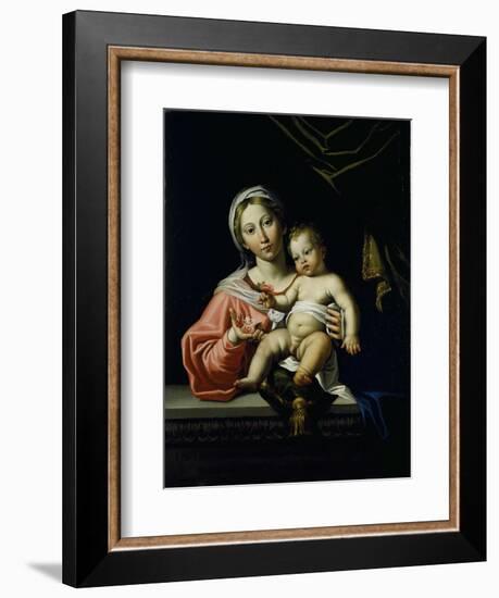 The Madonna Della Rosa, before 1627-Domenichino-Framed Giclee Print