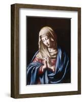 The Madonna in Prayer-Giovanni Battista Salvi da Sassoferrato-Framed Giclee Print