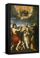 The Madonna of Loreto Appearing to St. John the Baptist, St. Eligius, and St. Anthony Abbot-Domenichino-Framed Stretched Canvas