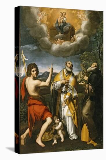 The Madonna of Loreto Appearing to St. John the Baptist, St. Eligius, and St. Anthony Abbot-Domenichino-Stretched Canvas