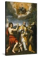 The Madonna of Loreto Appearing to St. John the Baptist, St. Eligius, and St. Anthony Abbot-Domenichino-Stretched Canvas