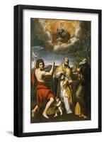 The Madonna of Loreto Appearing to St. John the Baptist, St. Eligius, and St. Anthony Abbot-Domenichino-Framed Giclee Print