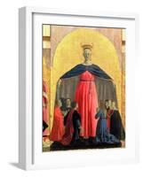 The Madonna of Mercy, Central Panel from the Misericordia Altarpiece, 1445 (Detail)-Piero della Francesca-Framed Giclee Print