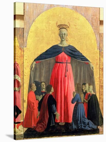 The Madonna of Mercy, Central Panel from the Misericordia Altarpiece, 1445 (Detail)-Piero della Francesca-Stretched Canvas