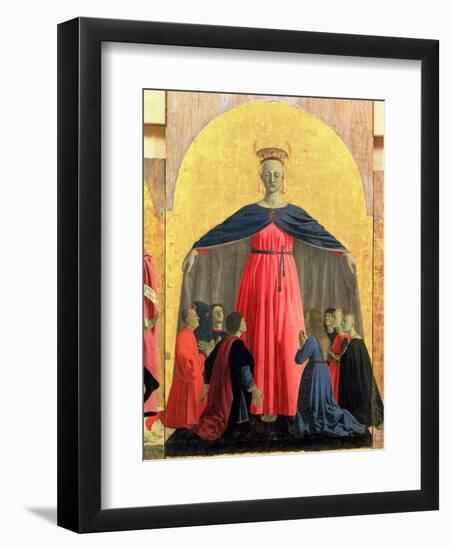 The Madonna of Mercy, Central Panel from the Misericordia Altarpiece, 1445 (Detail)-Piero della Francesca-Framed Premium Giclee Print