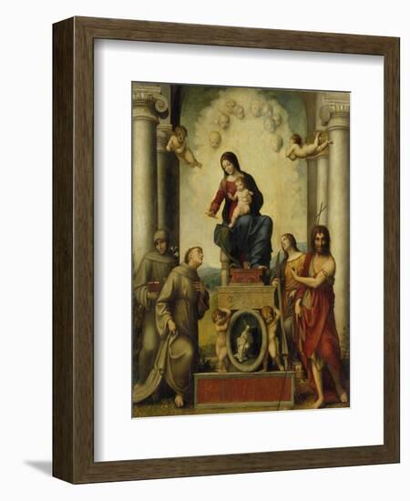 The Madonna of Saint Francis, 1514-15-Correggio-Framed Giclee Print