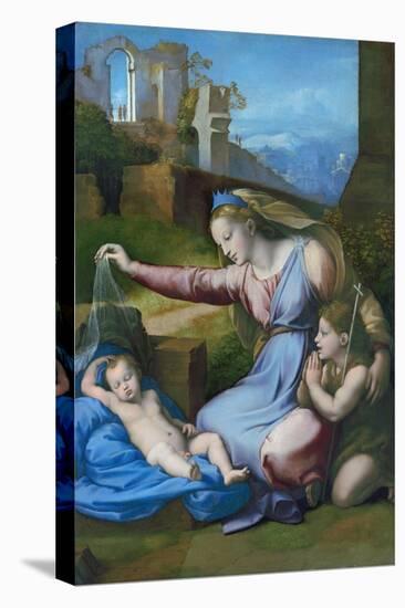 The Madonna of the Blue Diadem by Raphael-null-Stretched Canvas