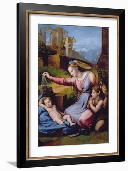 The Madonna of the Blue Diadem or the Madonna of the Veil-Raphael-Framed Giclee Print