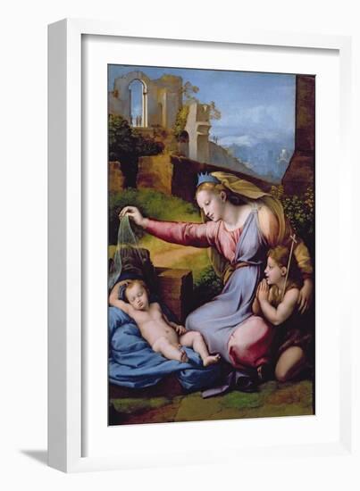 The Madonna of the Blue Diadem or the Madonna of the Veil-Raphael-Framed Giclee Print