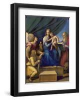 The Madonna of the Fish (The Madonna with the Archangel Raphael, Tobias and St, Jerome), C. 1513-Raffael-Framed Giclee Print