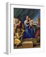 The Madonna of the Fish (The Madonna with the Archangel Raphael, Tobias and St, Jerome), C. 1513-Raffael-Framed Giclee Print