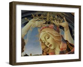 The Madonna of the Magnificat, Detail of the Virgin's Face and Crown, 1482-Sandro Botticelli-Framed Giclee Print