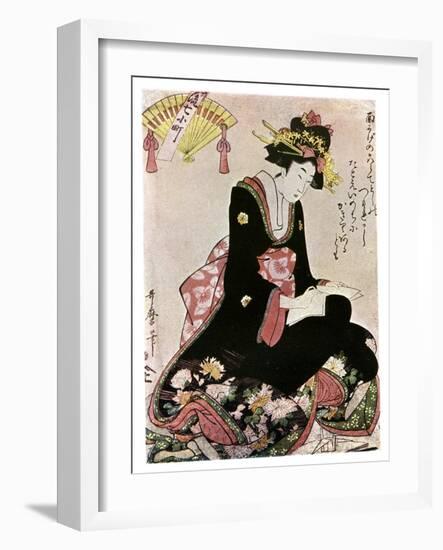 The Madonna of the Paper Stork-Kitagawa Utamaro-Framed Giclee Print