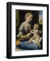 The Madonna of the Pinks (La Madonna Dei Garofan), Ca 1506-1507-Raphael-Framed Giclee Print