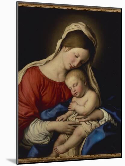 The Madonna with Sleeping Christ Child-Il Sassoferrato-Mounted Giclee Print