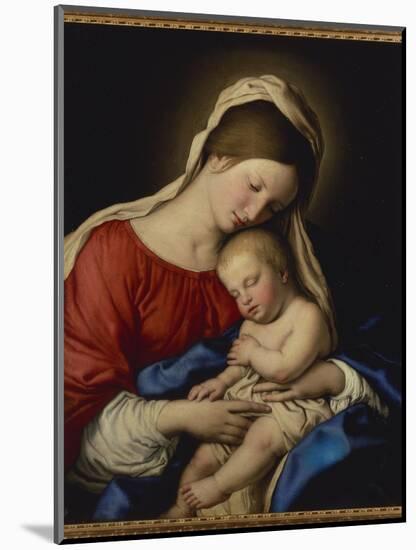 The Madonna with Sleeping Christ Child-Il Sassoferrato-Mounted Giclee Print