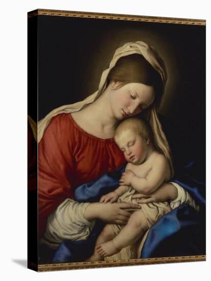 The Madonna with Sleeping Christ Child-Il Sassoferrato-Stretched Canvas