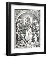 The Madonna with the Carthusian Friars, St John the Baptist and St Bruno, 1515-Albrecht Dürer-Framed Premium Giclee Print