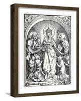 The Madonna with the Carthusian Friars, St John the Baptist and St Bruno, 1515-Albrecht Dürer-Framed Giclee Print