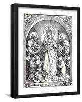 The Madonna with the Carthusian Friars, St John the Baptist and St Bruno, 1515-Albrecht Dürer-Framed Giclee Print