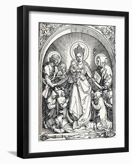 The Madonna with the Carthusian Friars, St John the Baptist and St Bruno, 1515-Albrecht Dürer-Framed Giclee Print