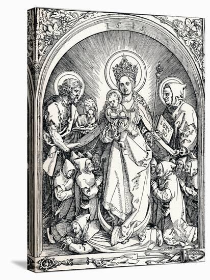 The Madonna with the Carthusian Friars, St John the Baptist and St Bruno, 1515-Albrecht Dürer-Stretched Canvas