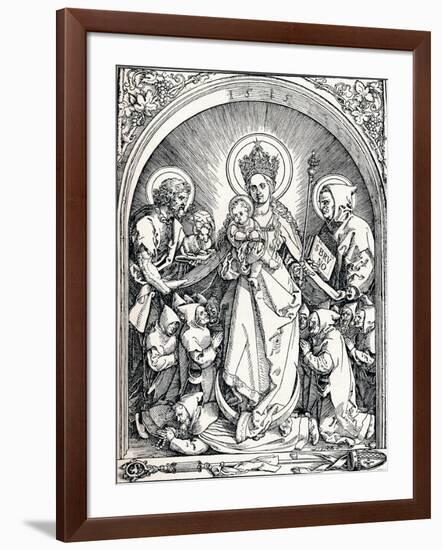 The Madonna with the Carthusian Friars, St John the Baptist and St Bruno, 1515-Albrecht Dürer-Framed Giclee Print