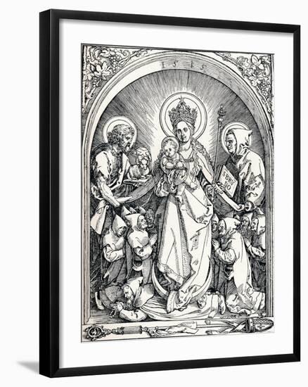 The Madonna with the Carthusian Friars, St John the Baptist and St Bruno, 1515-Albrecht Dürer-Framed Giclee Print