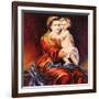 The Madonna With The Child, Drawn By Oil On A Canvas-balaikin2009-Framed Art Print