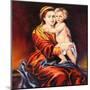 The Madonna With The Child, Drawn By Oil On A Canvas-balaikin2009-Mounted Art Print
