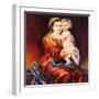 The Madonna With The Child, Drawn By Oil On A Canvas-balaikin2009-Framed Art Print