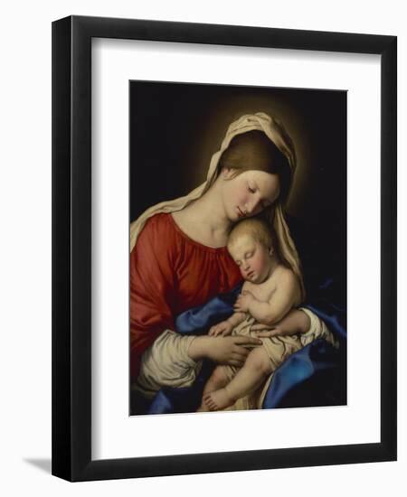 The Madonna with the Sleeping Christ Child-Giovanni Battista Salvi da Sassoferrato-Framed Giclee Print