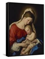 The Madonna with the Sleeping Christ Child-Giovanni Battista Salvi da Sassoferrato-Framed Stretched Canvas