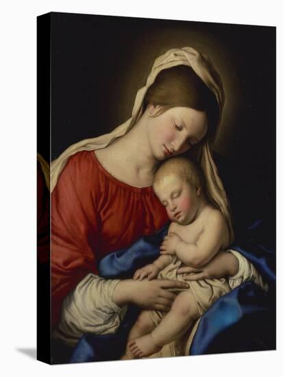 The Madonna with the Sleeping Christ Child-Giovanni Battista Salvi da Sassoferrato-Stretched Canvas