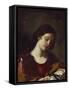 The Magdalen Contemplating the Nails of the Passion-Guercino (Giovanni Francesco Barbieri)-Framed Stretched Canvas