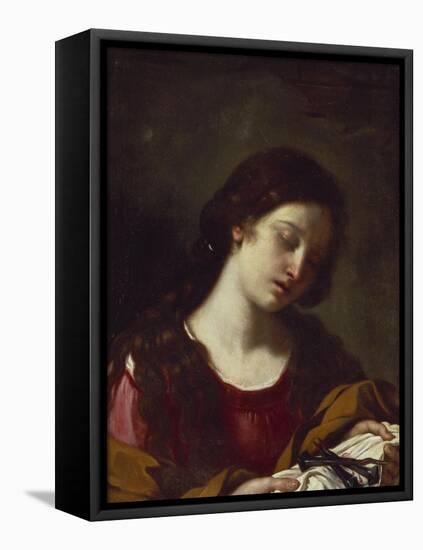 The Magdalen Contemplating the Nails of the Passion-Guercino (Giovanni Francesco Barbieri)-Framed Stretched Canvas