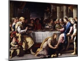 The Magdalen washing Christ's Feet in the House of Simon-Giordano Luca-Mounted Giclee Print