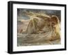 The Magdalene Kissing Christ's Feet as He Is Taken Down from the Cross-Eugenio Prati-Framed Giclee Print