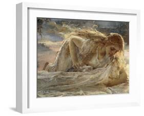 The Magdalene Kissing Christ's Feet as He Is Taken Down from the Cross-Eugenio Prati-Framed Giclee Print