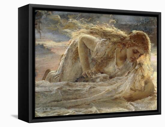 The Magdalene Kissing Christ's Feet as He Is Taken Down from the Cross-Eugenio Prati-Framed Stretched Canvas
