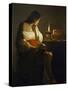 The Magdalene with a Night Light-Georges de La Tour-Stretched Canvas