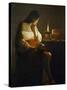 The Magdalene with a Night Light-Georges de La Tour-Stretched Canvas