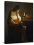 The Magdalene with a Night Light-Georges de La Tour-Stretched Canvas